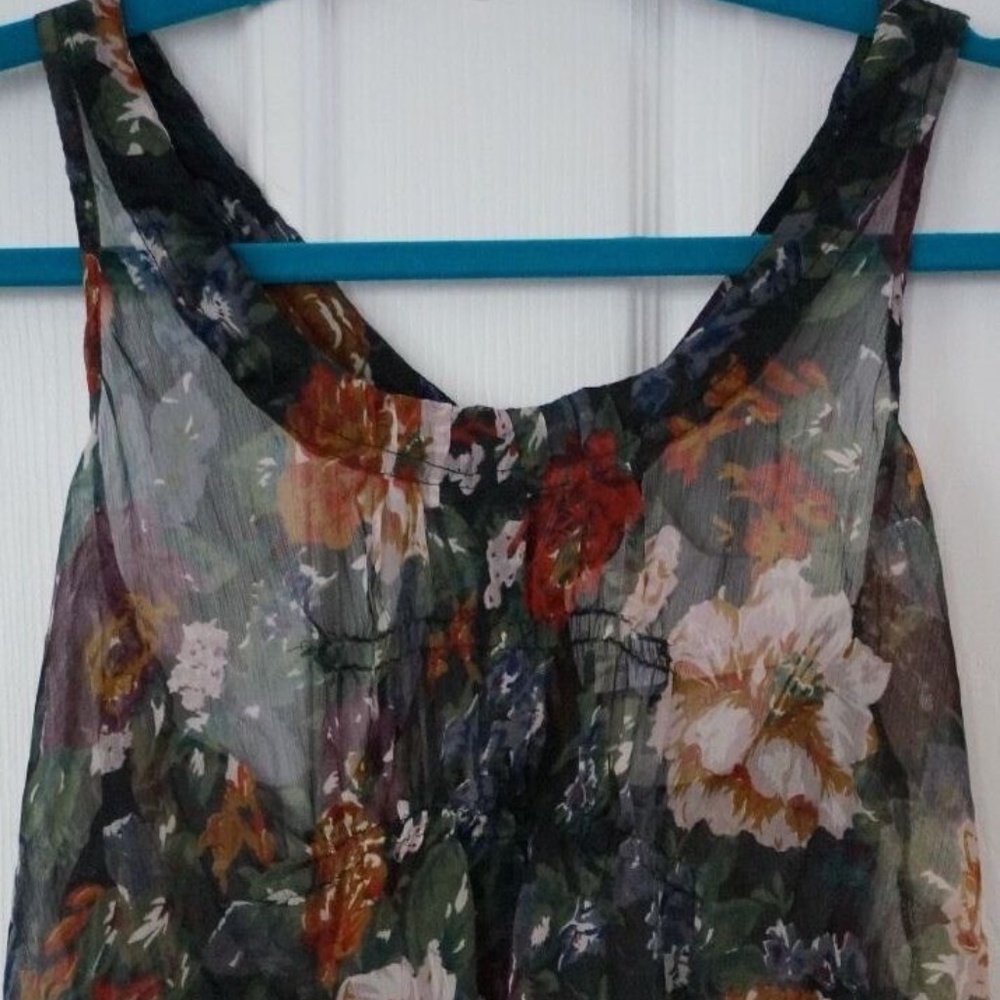 NWT Angie sheer floral tank top